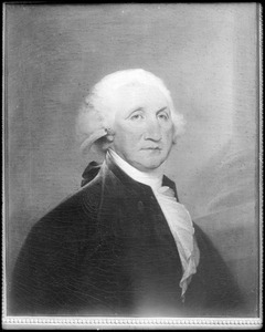 Portrait, George Washington, by Trumbull, at Harvard