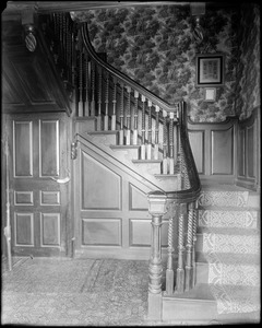 Saunderstown, Rhode Island, hall and stairway, Hannah Robinson house