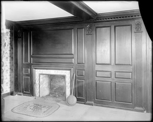 Saunderstown, Rhode Island, interior detail, fireplace and panelling, Hannah Robinson House