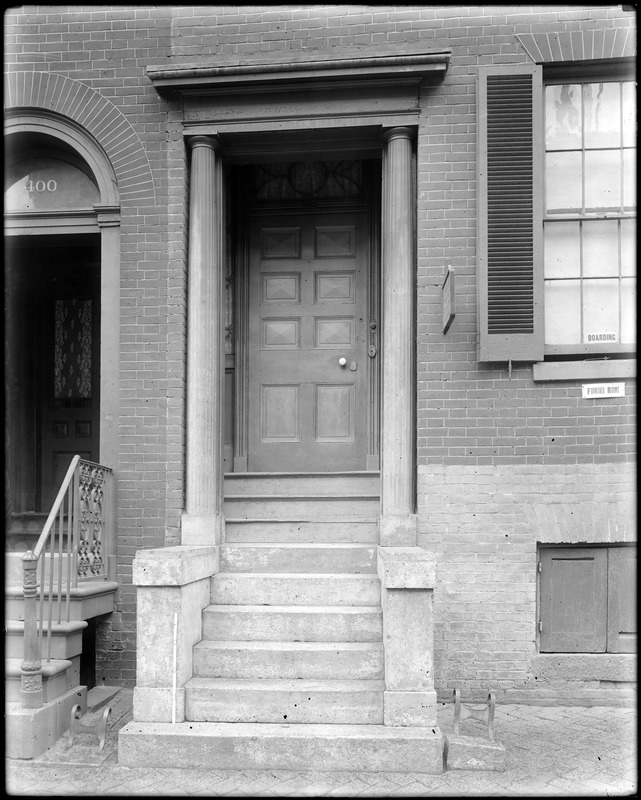 Baltimore, Maryland, 402 Saint Paul Street, exterior detail, door, unknown house