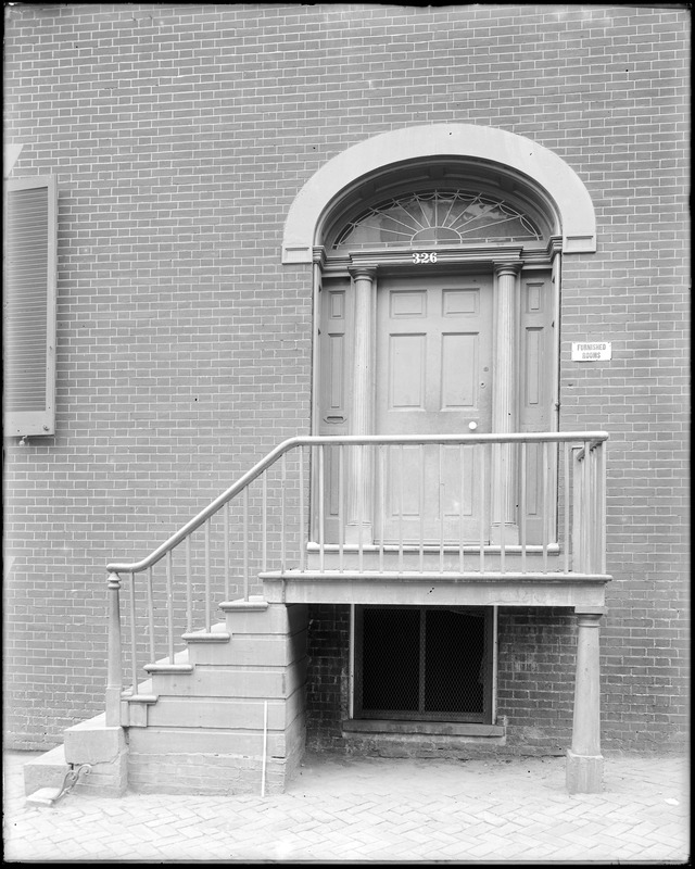 Baltimore, Maryland, 326 Saint Paul Street, exterior detail, door and steps, unknown house