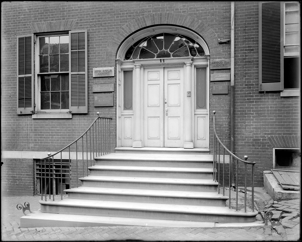 Baltimore Maryland, 11 East Pleasant Street, exterior detail, door, steps, rail, unknown house