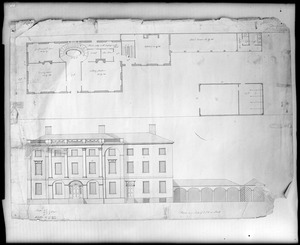 Salem, maps and plans, plan by McIntire, of Long House with stables