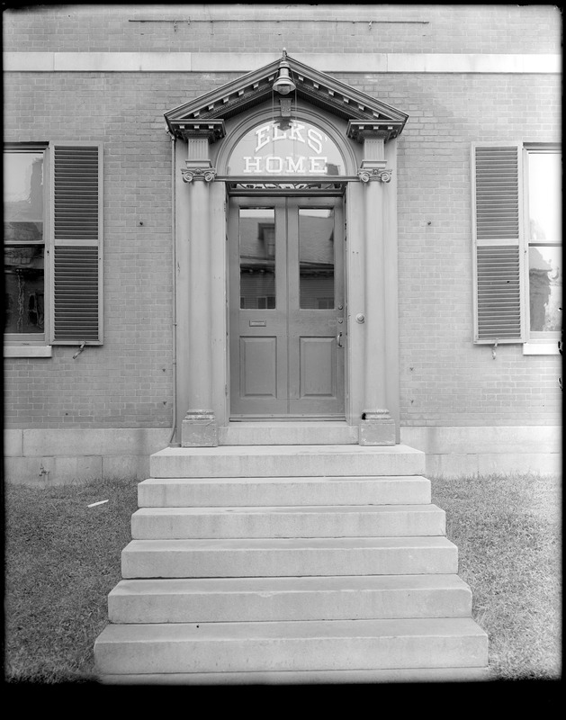 Portsmouth, New Hampshire, 500 Jones Ave, exterior detail, door, Elks Home