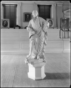 Monuments, statue of Washington, carved from one block of wood by Colonel William Rush