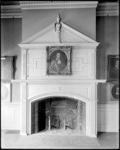 Philadelphia, Pennsylvania, 520 Chestnut Street, interior detail, mantel in banquet hall, Independence Hall