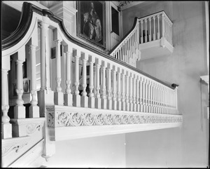 Philadelphia, Pennsylvania, 520 Chestnut Street, interior detail, stairway, second floor, Independence Hall