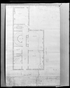 Salem, 204-206 Essex Street, maps and plans, floor plan by McIntire for Ezekiel Hersey Derby house