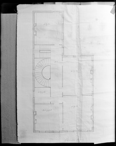 Salem, 204-206 Essex Street, maps and plans, second floor plan by McIntire of Ezekiel Hersey Derby house