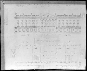 Washington, District of Columbia, maps and plans, elevation and section of Senate Chamber, submitted by Samuel McIntire, 1793