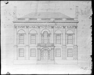 Philadelphia, Pennsylvania, maps and plans, Smith house elevation by Bulfinch, plan number 110