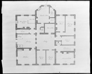 Philadelphia, Pennsylvania, maps and plans, kitchen floor, Smith house by Bulfinch, plan number 144