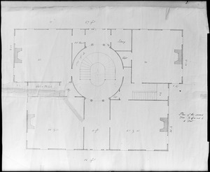 Salem, Derby Square, Elias Hasket Derby house, maps and plans, second floor, plan number 104 by Samuel McIntire