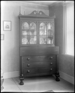 Objects, furniture, secretary desk, Doyle mansion, Salem, 33 Summer Street