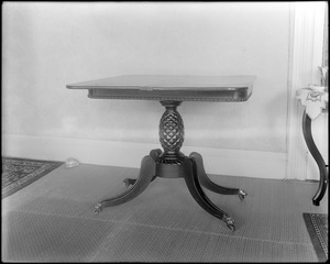 Objects, furniture, pineapple table, Doyle mansion, Salem, 33 Summer Street