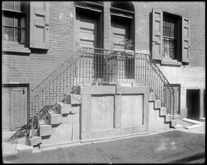 Philadelphia, Pennsylvania, 207 La Grange Alley, exterior detail, iron balustrade and railing