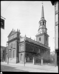 Philadelphia, Pennsylvania, 20 North American Street, showing spire, Christ Church, built 1724-1754