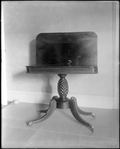 Objects, furniture, pineapple table in Doyle house, Salem, 33 Summer Street