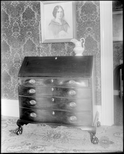 Objects, furniture, desk in Doyle house, Salem, 33 Summer Street