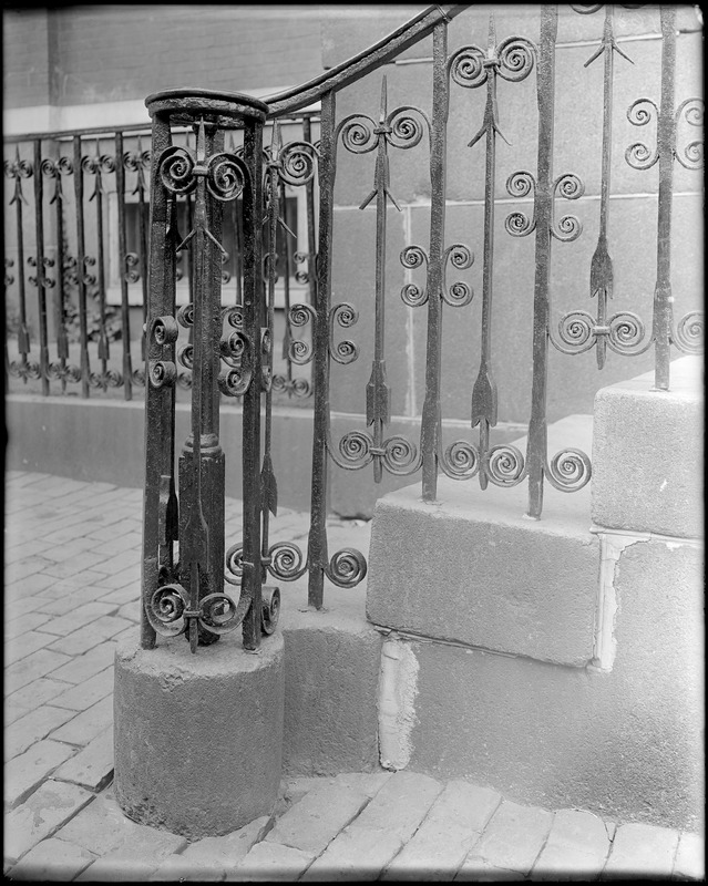 Salem, 11 Central Street, exterior detail, ironwork, Osgood house