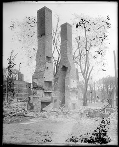 Salem, 408 Essex Street, views, chimneys after fire, June 25, 1914