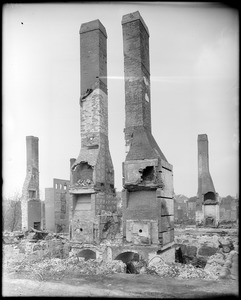 Salem, Boston Street, views, chimneys after fire, June 25, 1914