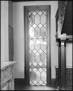 Salem, George Peabody house, "Kernwood," interior detail, window, hall