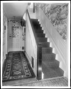 Salem, 2 Cedar Street, George A. Morrill house, interior detail, stairway, front hall