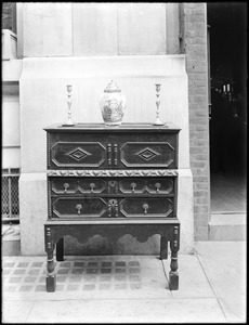 Objects, furniture, Jacobean low oak cupboard