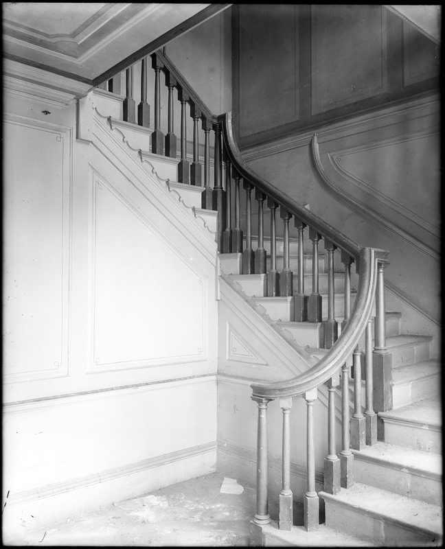 Beverly, 115 Cabot Street, George Cabot house, interior detail, stairway, newel