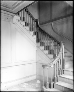 Beverly, 115 Cabot Street, George Cabot house, interior detail, stairway, newel