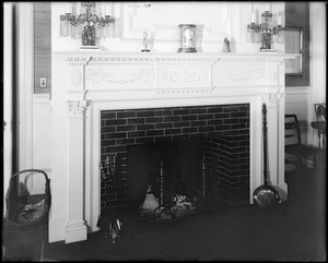 Wenham, Randolph B. Dodge house, interior detail, mantel, reception room