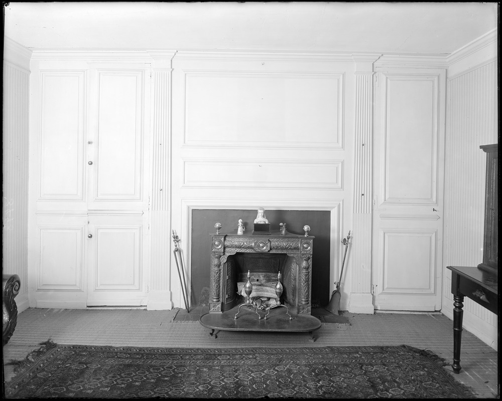 North Andover, Phillips house, interior detail, panelling and mantel