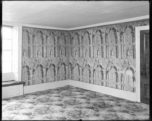 North Andover, Johnson house, interior showing wallpaper