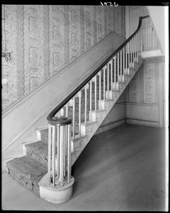 Salem, 48 Bridge Street, interior detail, stairway, Dudley Woodbridge house
