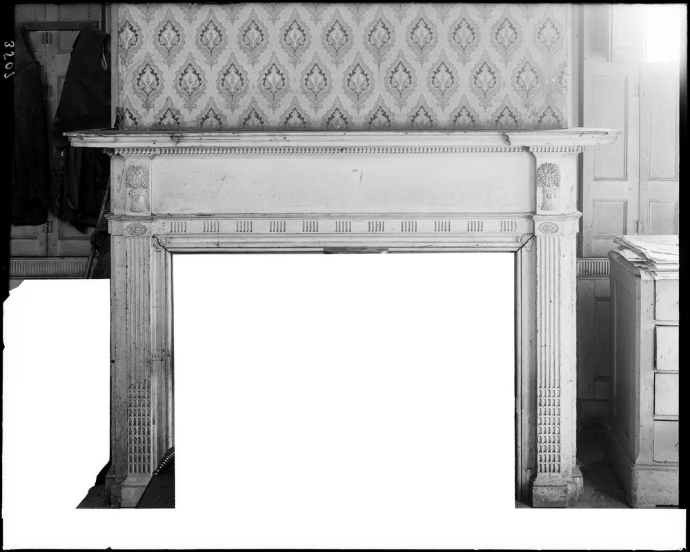 Salem, 48 Bridge Street, interior detail, mantel, east front chamber, Dudley Woodbridge house