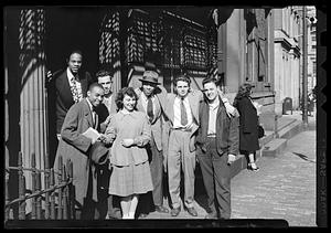 Group portrait of one women and six men including Jack Miller