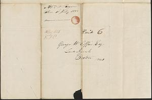 Abraham F. Rogers to George Coffin, 18 July 1833