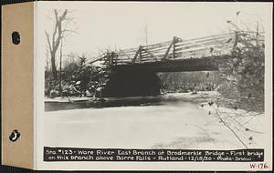 Station #123, Ware River East Branch, at Brodmerkle Bridge, first bridge on this branch above Barre Falls, Rutland, Mass., Dec. 15, 1930