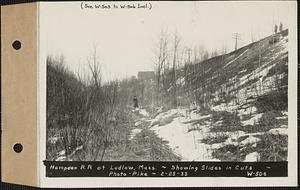 Hampden Railroad showing slides in cuts, Ludlow, Mass., Feb. 25, 1933