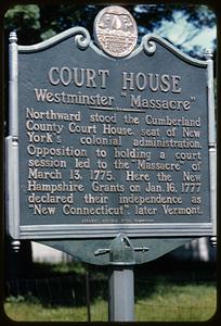 Court house sign, New Hampshire [i.e. Vermont]