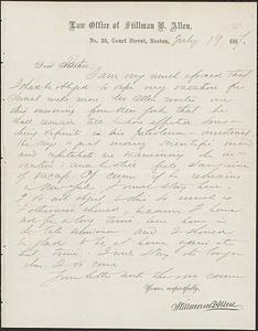 Letter from John D. Long to Zadoc Long, July 19, 1867