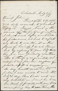 Letter from Thomas F. Cordis to John D. Long, July 9, 1869