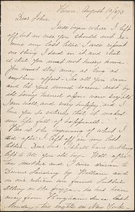 Letter from Mary W. Glover to John D. Long, August 10, 1873