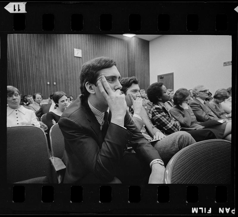 Suffolk Univ. Law School Moot Court: Intently interested audience, downtown Boston, Beacon Hill