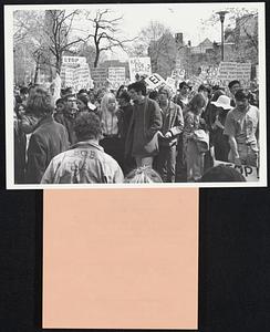Mixed Demonstration Canadian students and American draft dodgers mix together during a demonstration in Toronto to protest the Canadian sale of arms to the United States.