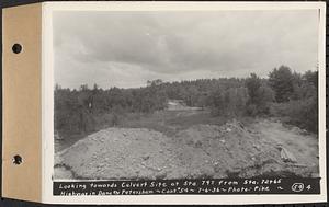 Contract No. 54, Highway in Towns of Dana, Petersham, Worcester County, looking towards culvert site at Sta. 79+ from Sta. 72+65, Dana and Petersham, Mass., Jul. 6, 1936