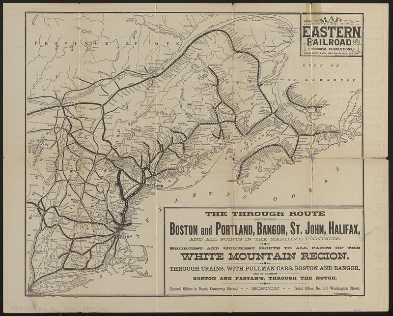 Map of the Eastern Railroad and principal connections