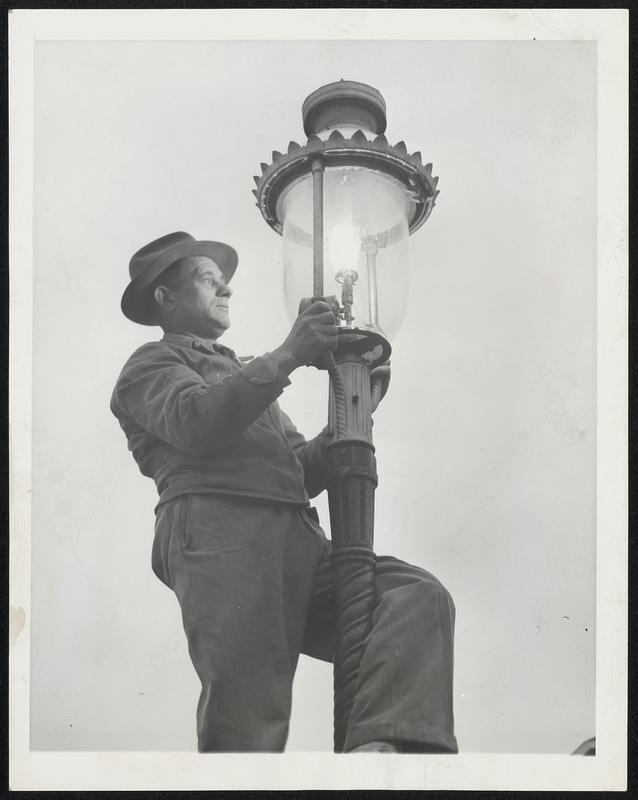 Gaslight Lamplighter Despite the advent of electrically lighted streets