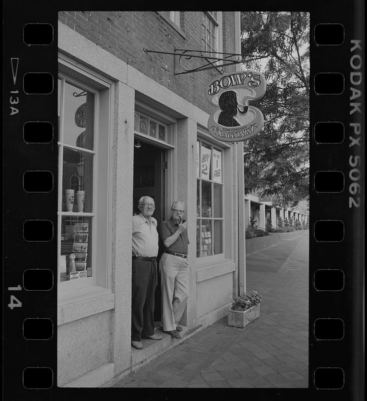 Joe Stanwood and Bradley Fuller (school committee) at Bow Murphy's store